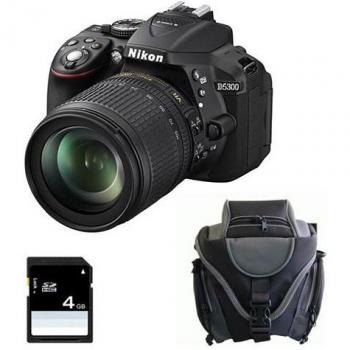 Cámara Réflex Digital Nikon D5300 con Lente 18-105mm VR, Bolsa y Tarjeta SD de 16GB
