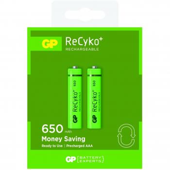 NiMH Rechargeable AAA Batteries 1.2V 650mAh - 2-Pack Blister