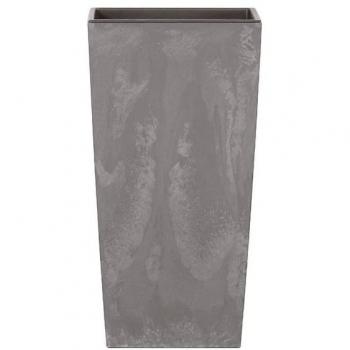 Maceta alta 35 L PROSPERPLAST Urbi Square Effect de plástico con depósito en color Terracota