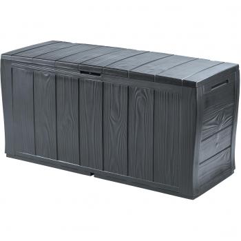 Keter Sherwood 270L Garden Storage Box - Anthracite, 57.5x117x45 cm