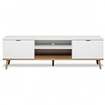 Mueble de TV 2 puertas A160 cm - blanco