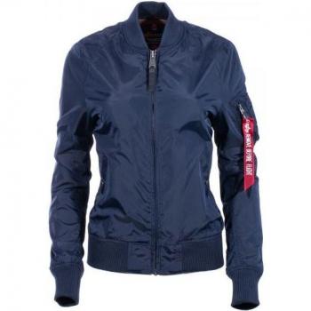 Alpha Industries Women's MA-1 TT Bomber Jacket in Replica Blue, Size S