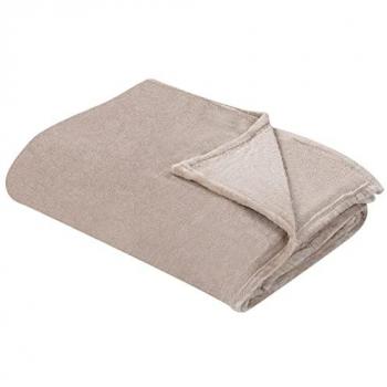 Manta Beige de Poliéster 200 x 220 cm Suave y Moderna Bayburt