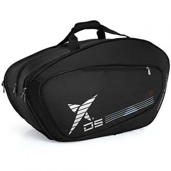 Paletero Drop Shot LCP 22 características: diseño moderno, compartimento principal para palas, bolsillos laterales para accesorios, material resistente al agua, correas ajustables y acolchadas para mayor comodidad, capacidad para varias palas