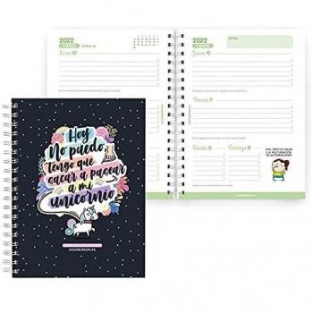 Miquelrius - Agenda Escolar 2021-2022, Tamaño Plus 15 x 21.3 cm, Semana Vista, Missborderlike Unicornio, Idioma Español