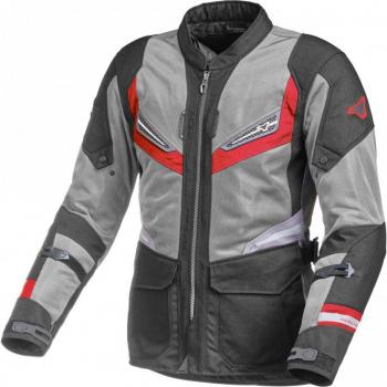 Chaqueta de Moto Macna Aerocon Gris-Rojo, textil, color gris con detalles en rojo y negro, talla S