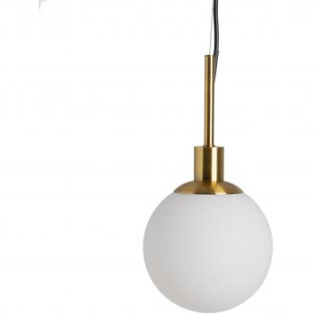 Lámpara de techo bola de cristal y metal negra y dorada Ø 15x120 cm