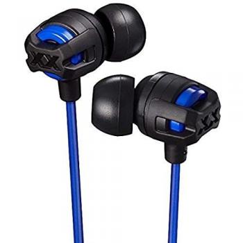 JVC Xtreme Xplosives In-Ear Headphones Sweat Proof Earphones with Built-In Remote and Mic for Call Handling - Blue