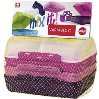 Emsa 517052 Varia Bolo 4 DE Mitad de Fuentes de Girls de Juego, plástico, Multicolor, 16 x 11 x 14 cm