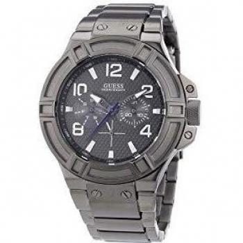 Guess Rigor Multifunction Analog Quartz Stainless Steel Watch, Black, Male, Size: ONE SIZE