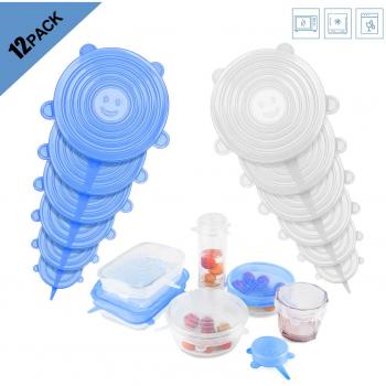 Tapas de silicona elásticas, iTrunk Fundas de silicona para alimentos Paquete de 12 tamaños de diferentes tamaños Tapas de silicona para alimentos, Tapas de sellado para vasos en la copa
