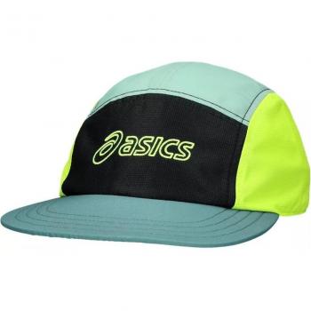 Gorra ASICS 5 Panel Cap Unisex Negra Verde