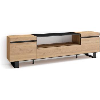 Mueble TV Industrial Moderno 200x57x35cm para Televisores hasta 80, Roble y Negro - Skraut Home