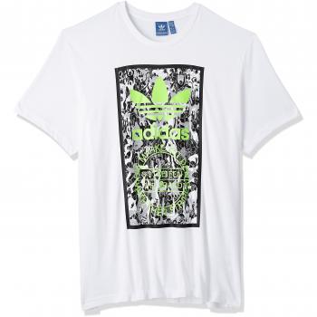 adidas Tongue Label 1 Camiseta, Hombre, Blanco, M