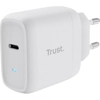 Cargador USB-C GaN Trust Maxo 45W Blanco con Cable de 2m y Carga Rápida