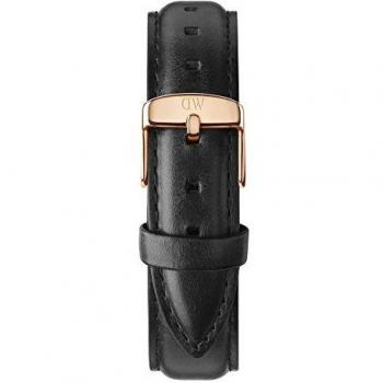 Cinturón de Reloj Daniel Wellington Negro de Piel DW00200144 con Acabado en Oro Rosa 14mm