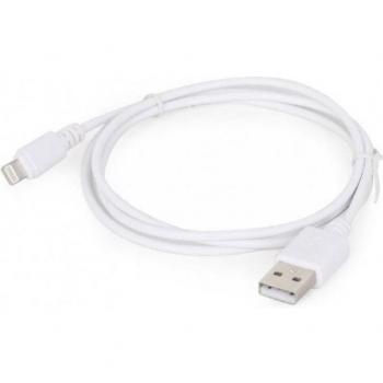 Cable Lightning a USB para iPhone 5/5C/5S/6, Compatible con iPad, 1 Metro de Longitud, Color Blanco, USB 2.0 - Gembird CC-USB2-AMLM-W-