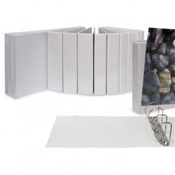 Grafoplás 03696570 Carpeta Canguro A3 con 4 Anillas de 25mm, Cubierta Forrada en PVC, Color Blanco