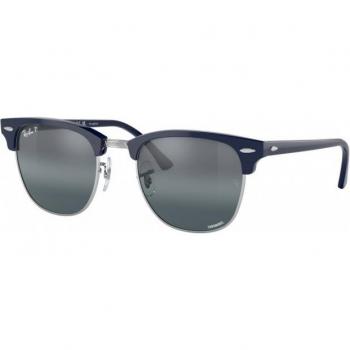 Ray-Ban RB3016 Clubmaster Polarized Sunglasses 1366G6 Unisex Square Blue Size 49