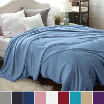 Bedsure Manta de Sofá y Cama de Microfibra de Poliéster, Suave, Cálida, Anti-Arrugas, Transpirable, Terciopelo,Reversible tamaños, 230x270cm
