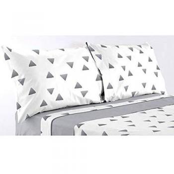 Mora- Juego sábanas microlina I81. Cama 90 cm. Gris