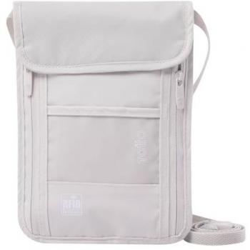 Totto Porta Pasaporte Hang RFID Blocker Beige White Sand - Seguridad en Tus Viajes, Modelo Hang, con Sistema RFID Blocker, Correa para Llevar Colgado, Bolsillo Portadocumentos y para Móvil, Fácil de Lim