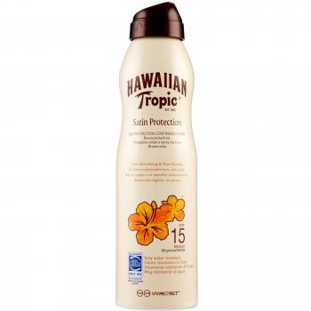 Hawaiian Tropic Satin Protection Continous Spray - Bruma Solar Protectora de Absorción Rápida, proteger del sol No Grasa, Media, SPF15, 220 ml