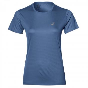 Asics Women Silver Shortsleeve Top Vestiti Da Corsa T-Shirt Light Blue - Silver L