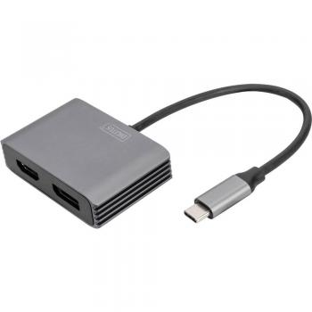 Adaptador USB-C a HDMI y DisplayPort 4K/30Hz, 20 cm, Plug & Play