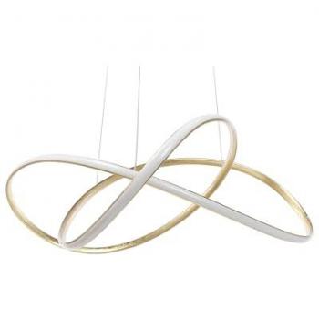 Lámpara Colgante LED de Aluminio Dorado 120 cm con Forma de Nudo Moderna y Glamourosa Tumen