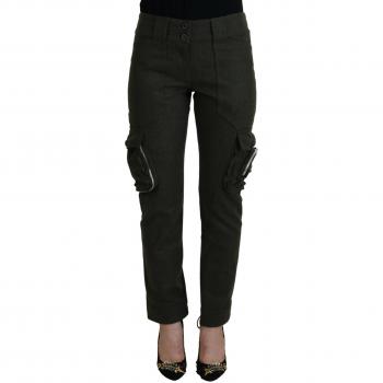 Green Lace Up Leg Women Tapered Pants - IT40|S, Ermanno Scervino, Slim-fit Trousers, Female, Green, Size: XS