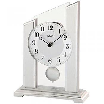 Reloj de mesa de péndulo AMS 1169, 23 cm, acabado en madera lacada