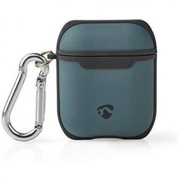 NEDIS Caso AirPods Funda Protectora para los AirPods 1 y 2 | Negra/Verde Verde/Negro