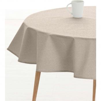 Mantel redondo antimanchas de algodón orgánico con diseño MUARÉ