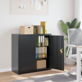 Anthracite Steel File Cabinet 90x40x90 cm (35.4x15.7x35.4)
