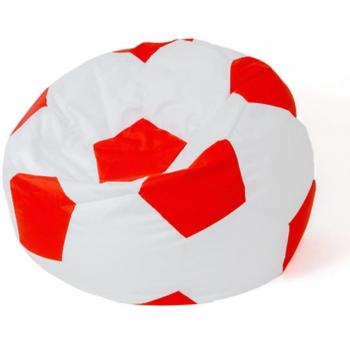 Sako Bolso Puf Ball XXL 140 cm Blanco-Rojo