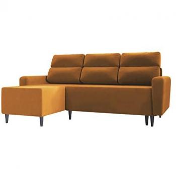 Sofá rinconero Stamford 102, Manila 31, con función de descanso y caja de ropa de cama, dimensiones 236x148x99cm