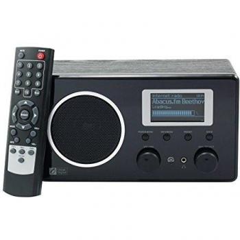 Ocean Digital WR282 Internet Wi-fi de red inalámbrica WLAN de radio FM escritorio de madera LCD Color del soporte del jugador Display-Negro