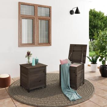 Anthracite Solid Wood Fir Outdoor Cushion Box 50x50x56 cm