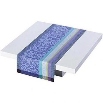 Le Jacquard Francais 20739 camino de mesa Provence algodón azul lavanda 55 x 200 cm