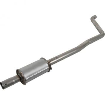 Silenciador intermedio BOSAL 280-299, tipo medio, fabricado en acero inoxidable, con un diseño específico para reducir el ruido del escape y cumplir con las normativas de emisión