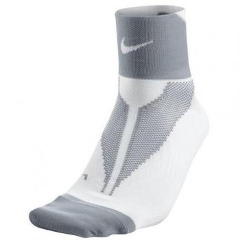Nike One-Quarter Socks Elite Run Lightweight Calcetines, Unisex adulto, Blanco / Gris