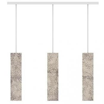 Lámpara colgante lineal de metal y cemento, 3x GU10, máx. 33W, 70cm x 30cm
