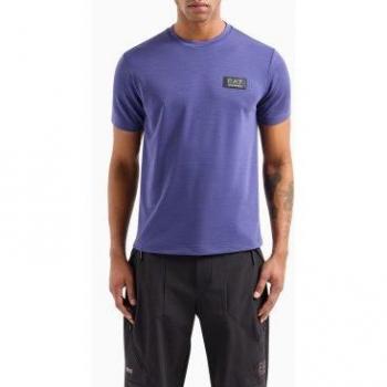 Camiseta EA7 Lux Identity para hombre, color lila, manga corta, talla XL