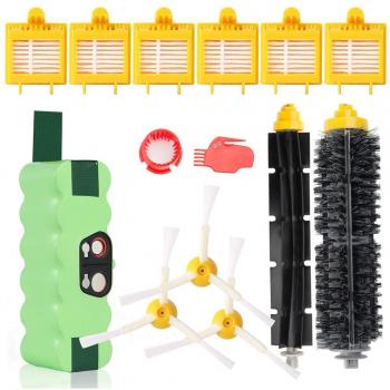 Batería de repuesto Ni-MH Super Capacidad 3800mAh para iRobot Roomba + Kit de cepillo para iRobot Roomba 700 720 750 760 770 772e 776 776p 780 782e 786 786p 790Series