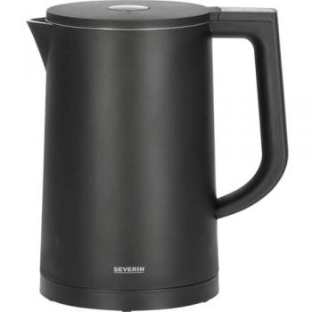 Hervidora Eléctrica Severin WK 3483, 1.7 L, 2200 W, Negro con Luz Indicadora