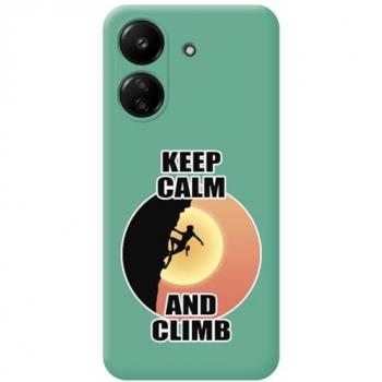 Funda Silicona Líquida Verde Mujer Escalada para Xiaomi Poco C65