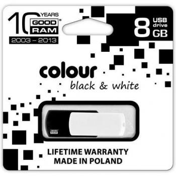 Goodram 8GB colour b&w 8GB USB 2.0 Negro, Color blanco unidad flash USB - Memoria USB