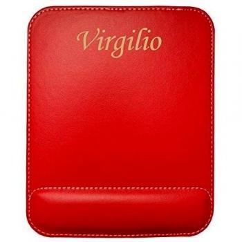 Almohadilla de cuero sintético de ratón personalizado con el texto: Virgilio