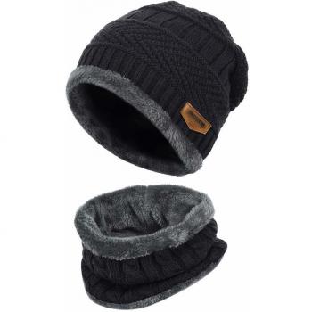 VBIGER Gorras Con Bufanda y Gorros de punto Sombreros de Invierno Hombre